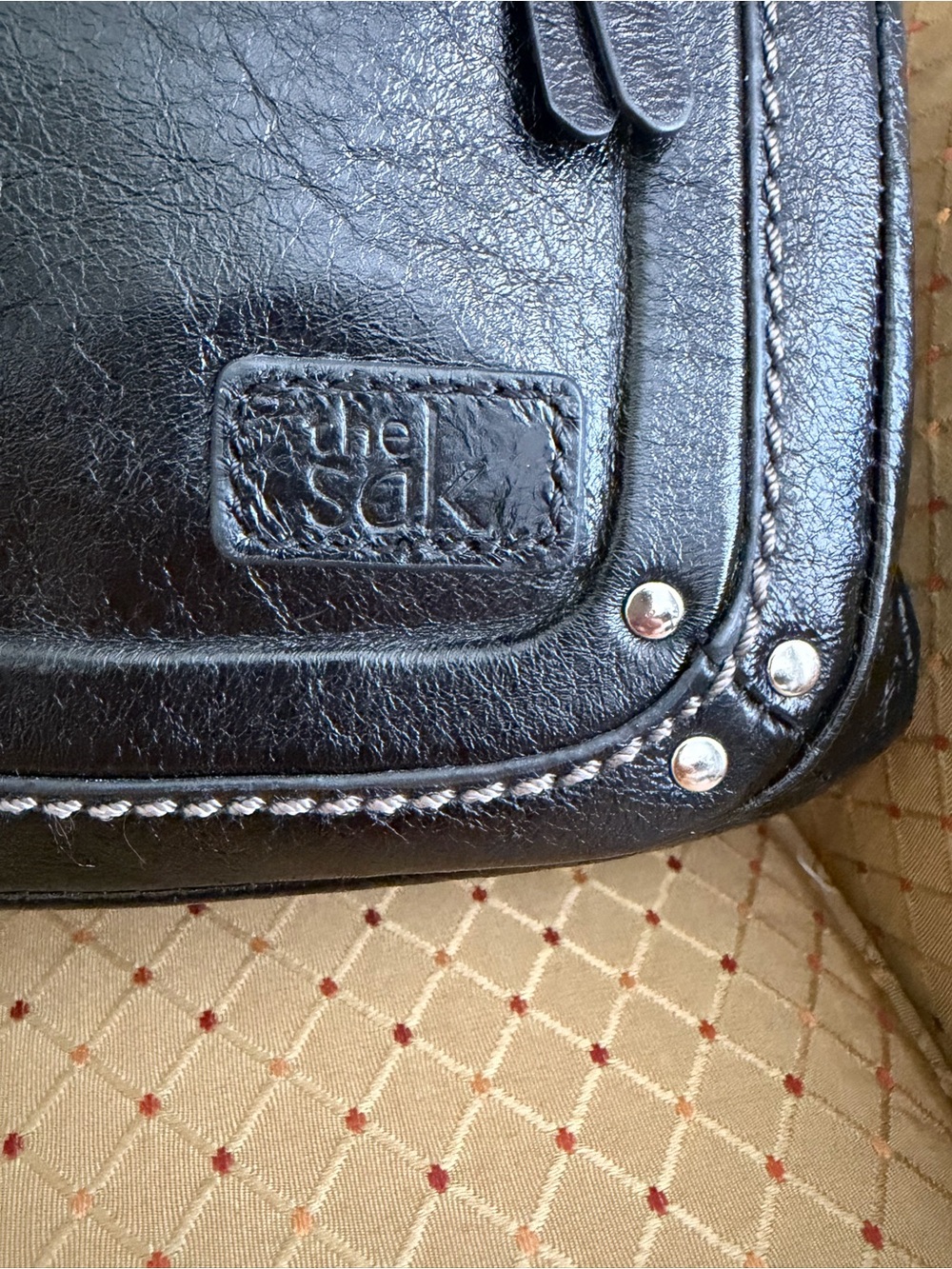 The Sak Black Backpack | Studded Flap | Adjustable Straps | Boho Casual